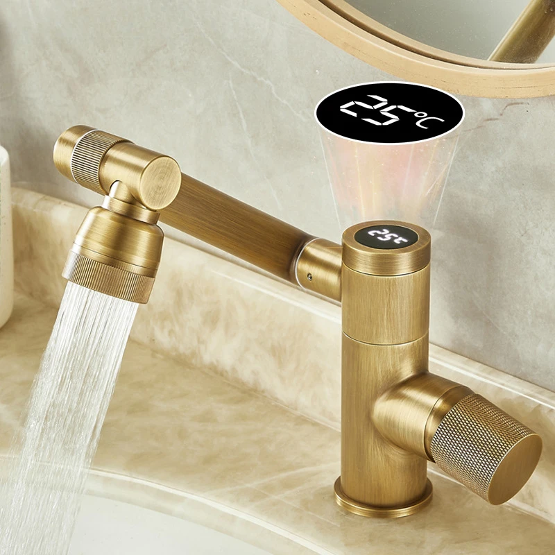 

Vintage Antique Brass Wealth-Attracting Cat Basin Faucet for Bathroom Cabinet Wash Basin Mixer Tap Hot Cold Water Anti-splash