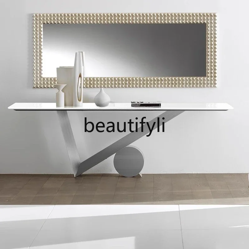 

a26 Nano jade crystal entrance table Modern light luxury high-end entrance table household, wall decorative cabinet