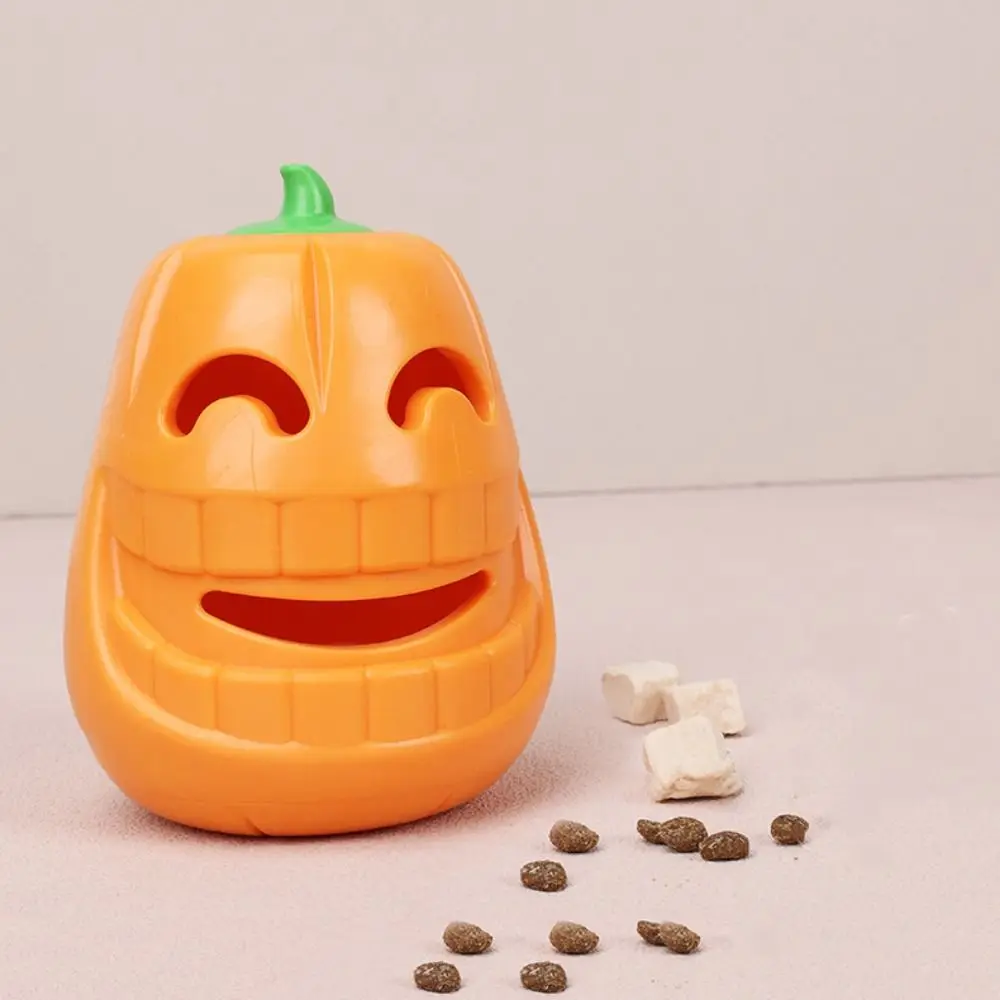 Bire Resistant Dog Pumpkin Leaky Food Toy Anti Choke Soft Halloween Dog Bite Toy TPR Dog Slow Feeder Increase Pet IQ