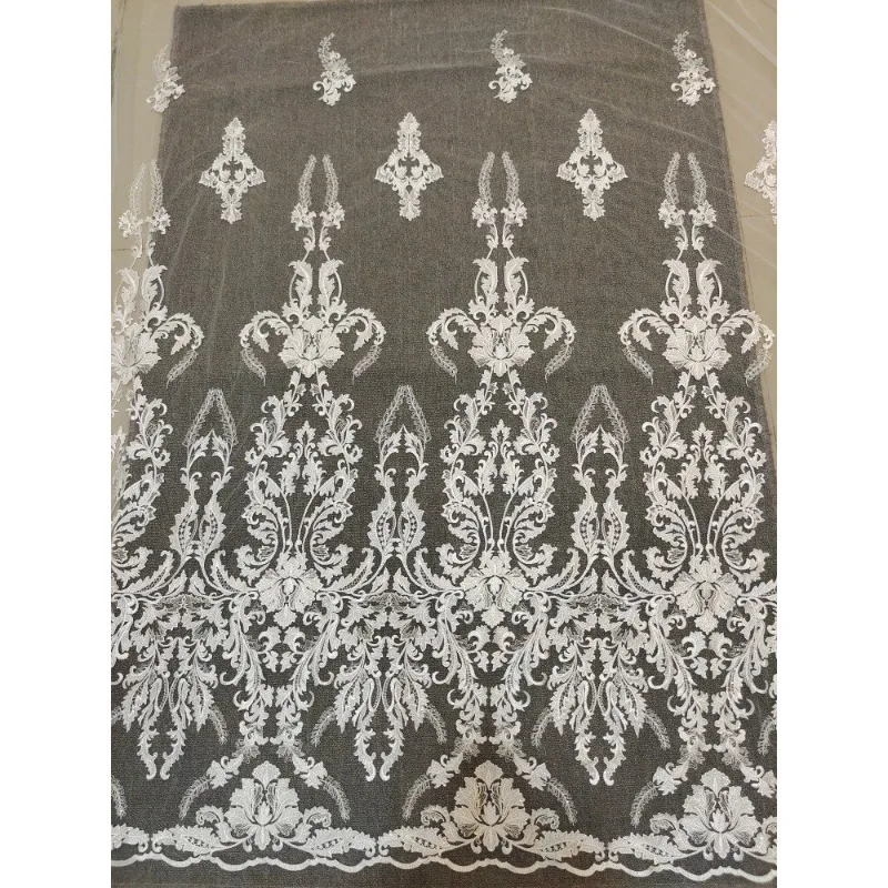 New Exquisite Embroidery Lace Decal Fabric Handmade DIY Background Decoration Clothing Wedding Dress Fabric Auxiliary Materials