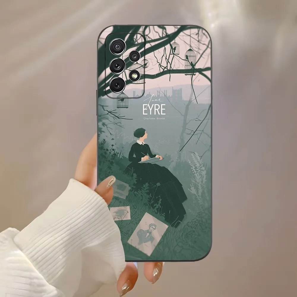 Art J-Jane E-Eyre Phone Case For Samsung Galaxy A91,A80,A73,A72 ,A71,A53A52,A32 ,A31A22,A21s,A20,Black Cover