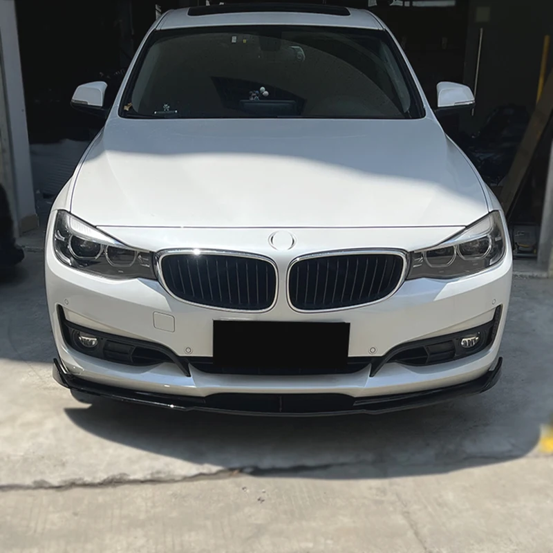 For BMW 3 Series GT F34 2015-2019 Gloss Black ABS Front Bumper Lip Splitter Diffuser Body Kits Spoiler lower lip Accessories