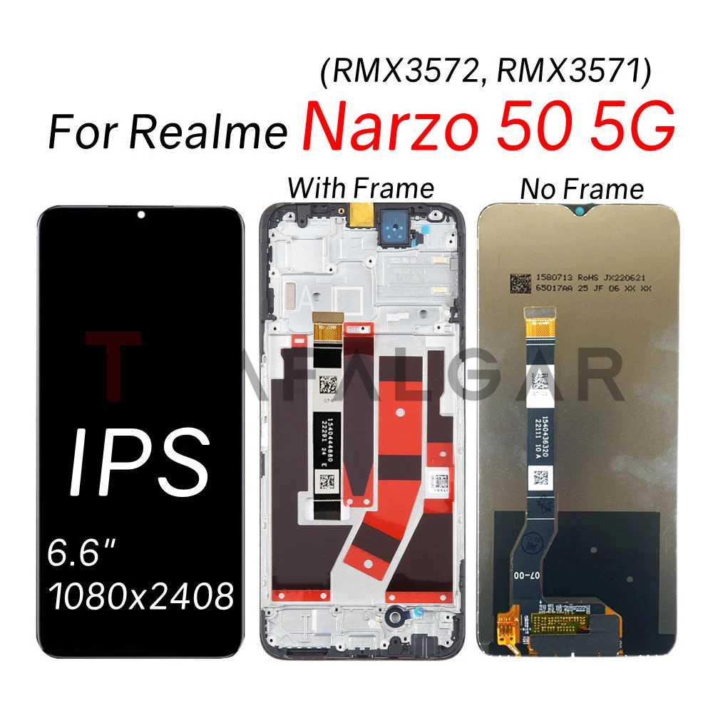 مراجعة ونصائح لشاشة LCD لجهاز Realme Narzo 50 5G: 6.6 بوصة مع لوح لمس ووحدة تجميع