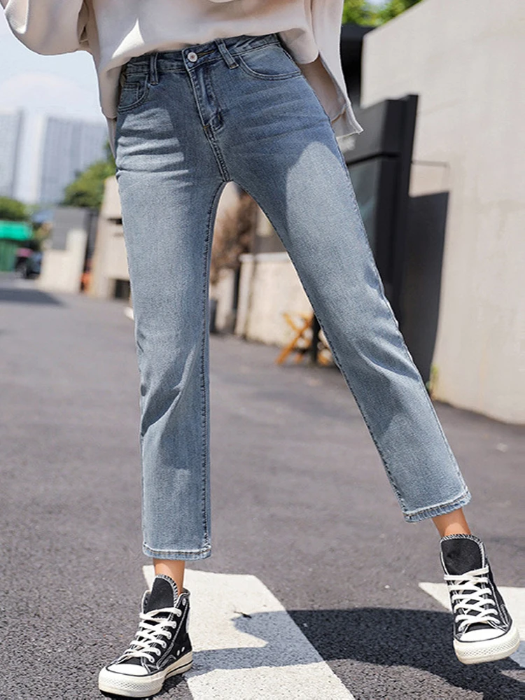 

Hyuna Style Jeans Ladies Autumn 2023 New High Waist Straight Tube Slim Radish Daddy Pants Pantalon Vintage Mujer Jeans Women