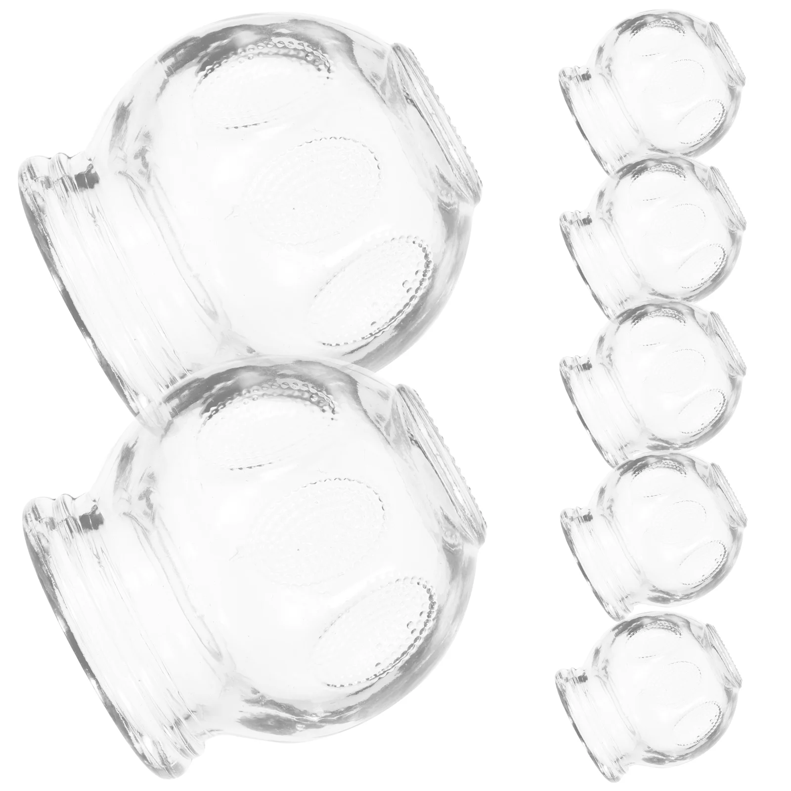 7 Pcs Glass Cupping Suction for Body Therapy Device Supply Care Professional Home