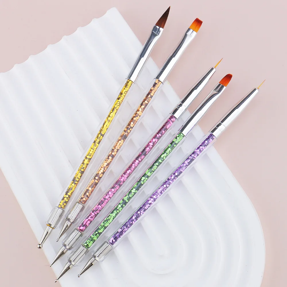 5Pc Nails Art Dotting Pen Acrylic Drawing Liner Supplies Brush Rhinestone Gems Picker UV Gel Painting Manicure Accessoires Tools