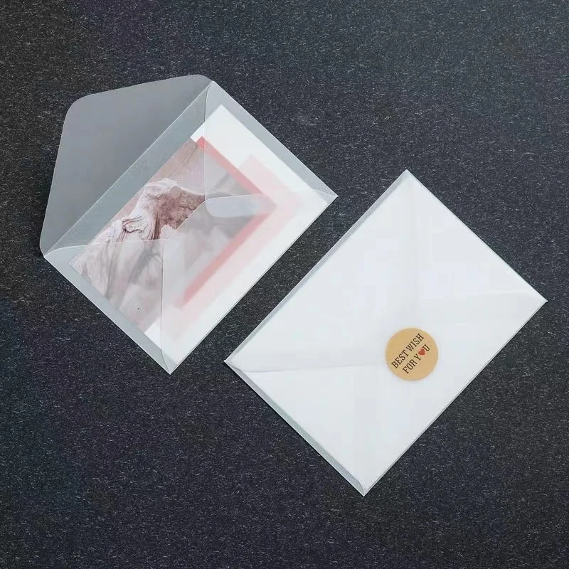 100Pcs/lot Transparent Envelope for Wedding Invitation Vintage Blank Translucent Envelopes Sulfuric Acid Paper Packaging