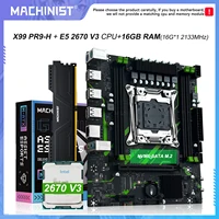 Placa base PR9-H MACHINIST X99 LGA 2011-3, conjunto combo opcional con procesador Xeon E5 2670 V3, 16G de memoria RAM DDR4 ECC, nombre M.2