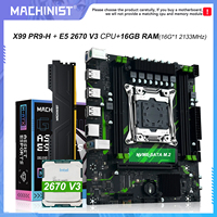 PR9-H MACHINIST X99 motherboard and Set kit LGA 2011-3 Xeon E5 2670 V3 CPU Processor 16G DDR4 2133mhz ECC RAM Memory NAME M.2
