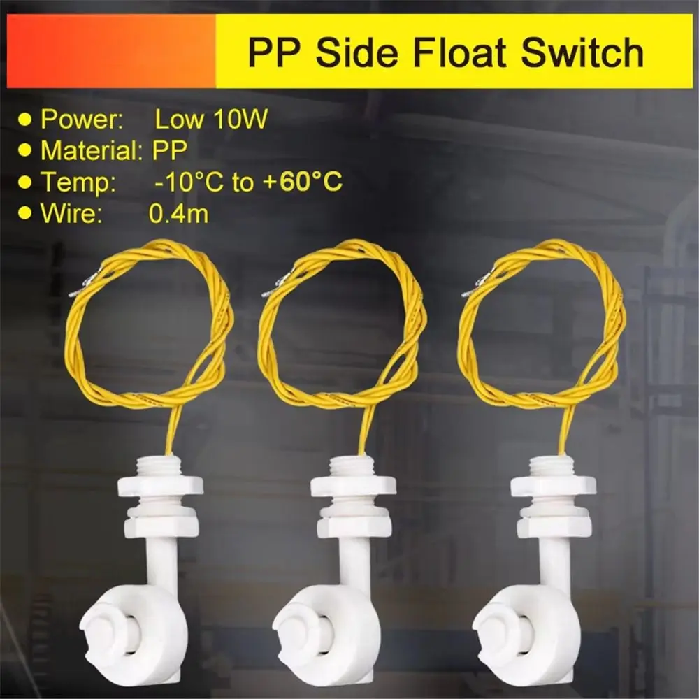 

1pcs PP Plastic Side Mount Float Switch Corrosion Resistant 0-110V Water Tank Float Switch Liquid Level Sensor Water Tank