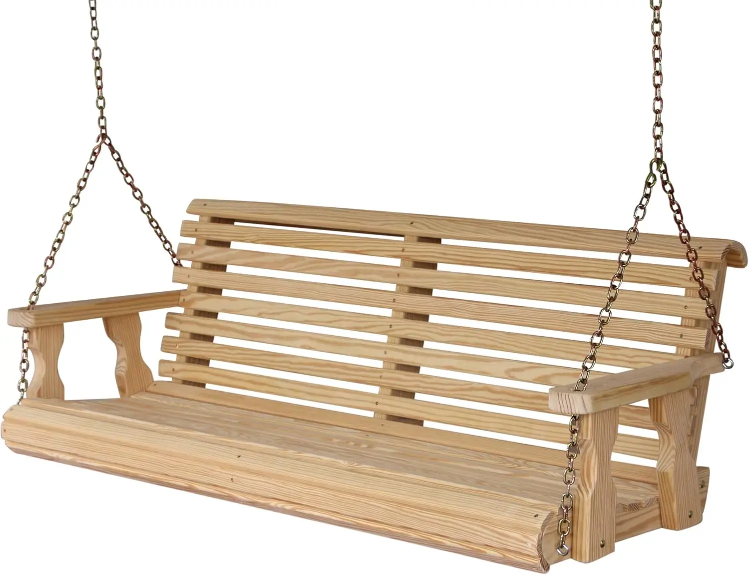 

Amish Casual Heavy Duty 800 Lb Roll Back Treated Porch Swing with Hanging Chains (5 Foot, Unfinished)