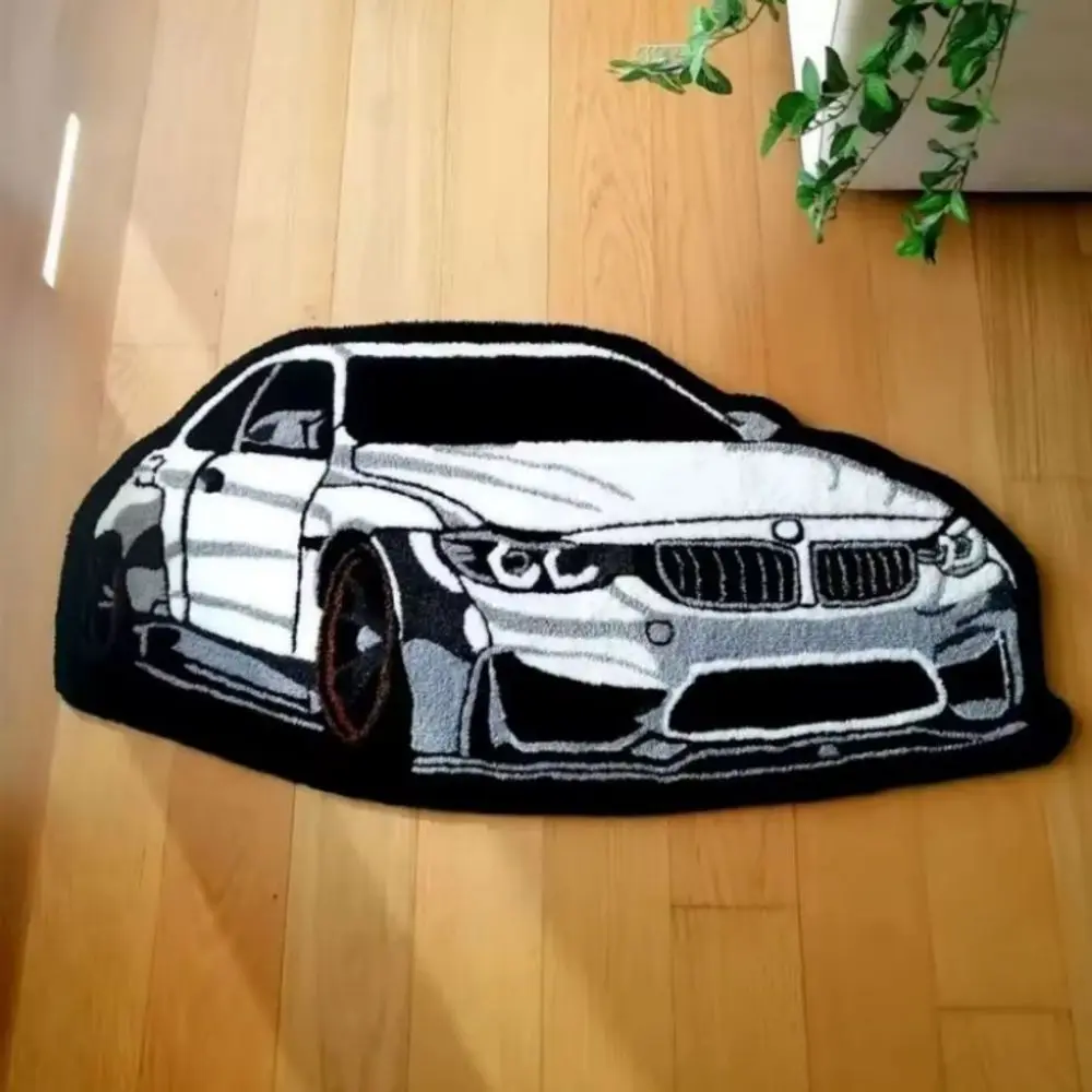 VIKAMA's New Trendy Creative And Unique-Shaped Car-Pattern Rug For Living Room Bedroom And Bedside Soft And Cool For Home Decor