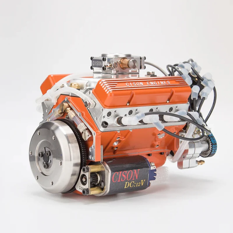 CISON V8 Water Cooled Engine Model 44CC 8 Cylinder Internal Combustion Engine Model Kit Toy