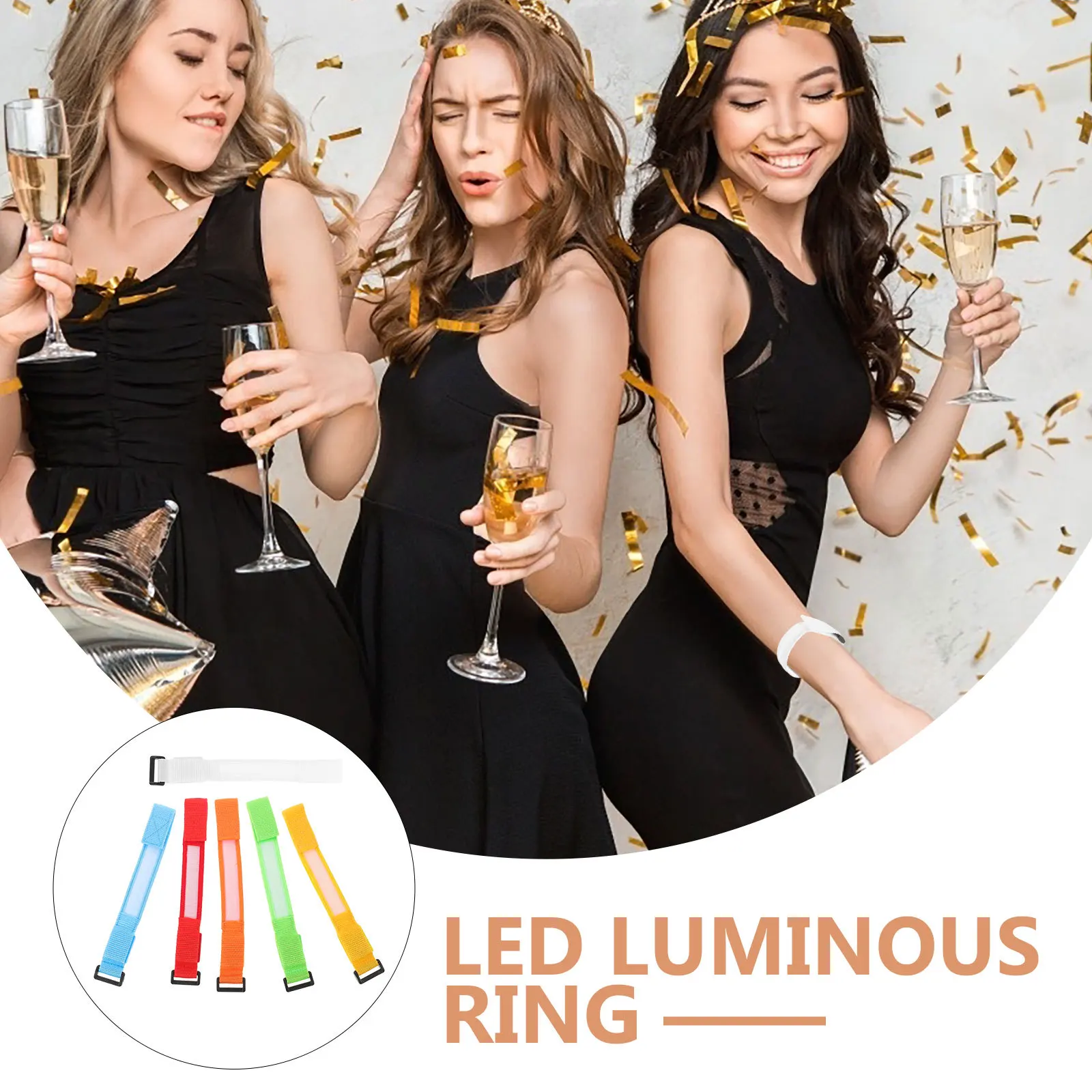 

6pcs Glowing Bracelets Led Wristband For Night Running Dance Party Rave Outdoor Sports Safety Light Up Armlet Glow In The Dark