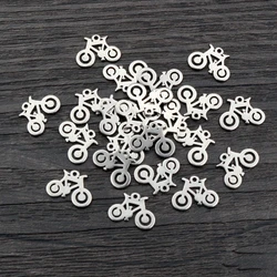 30pcs 8x12mm No Fade Charms 316 Stainless Steel Bike Cute Small Bracelet Necklace Pendant Charms DIY Jewelry Making Findings