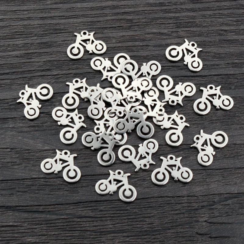 30 sztuk 8x12mm nie znikną uroki 316 rower ze stali nierdzewnej śliczne małe bransoletka naszyjnik wisiorek Charms DIY biżuteria dokonywanie ustalenia