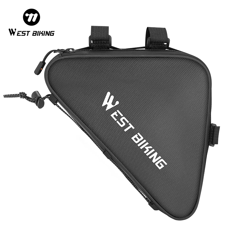 

WEST BIKING Cycling Tube Bags MTB Road Bike Front Frame Triangle Bag Repair Tools Pannier Elastic Bicycle Bag With Mesh Pouch