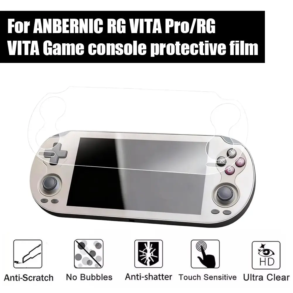 HD Clear Protective Film for ANBERNIC RG VITA Pro Game Console Anti-Fingerprint Tempered Glass Screen Protector for RG VITA