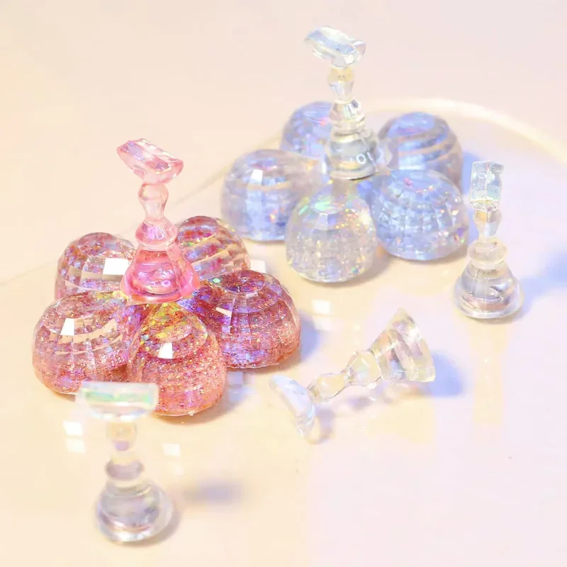 Magnetic Nail Holder False Nail Tip Practice Stand Aurora Base Holder Nail Art Display For Art Salon Diy & Practice 5pcs/set