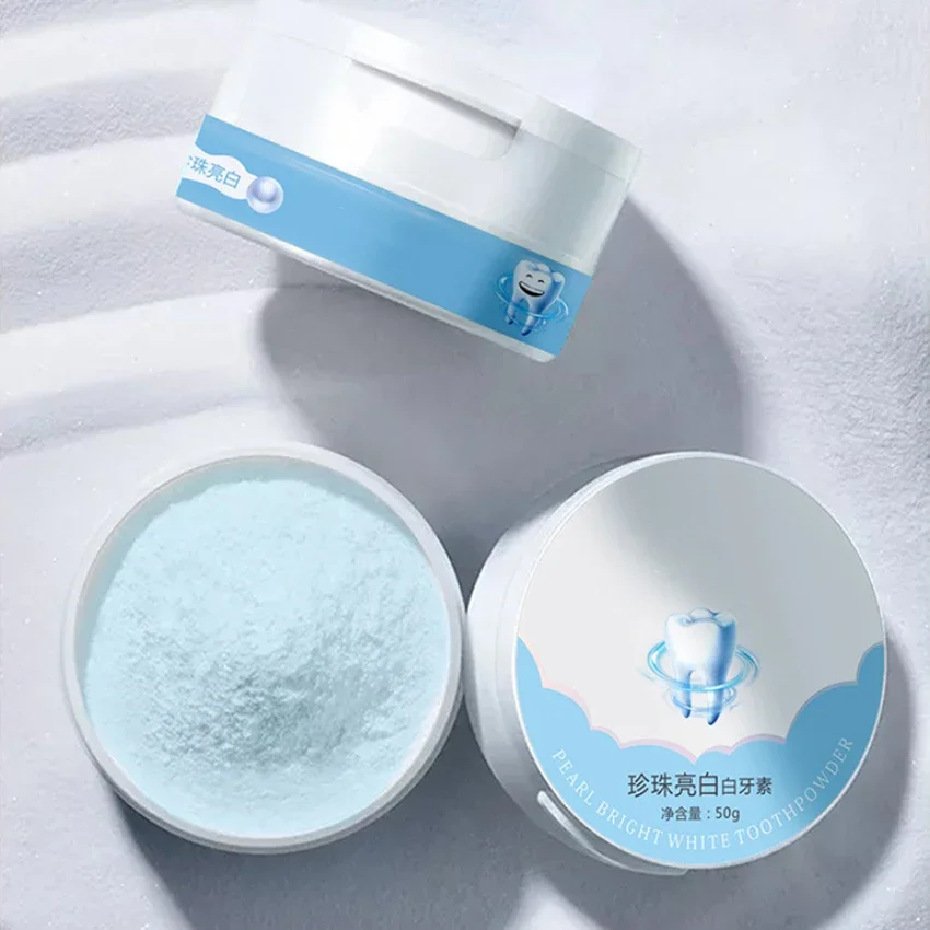 Pearl Bright Teeth Whitening Powder ยาสีฟันแป้ง,ใช้ลบคราบที่เกิดจากชา/กาแฟ/อาหาร,Whiten ฟันสีเหลือง