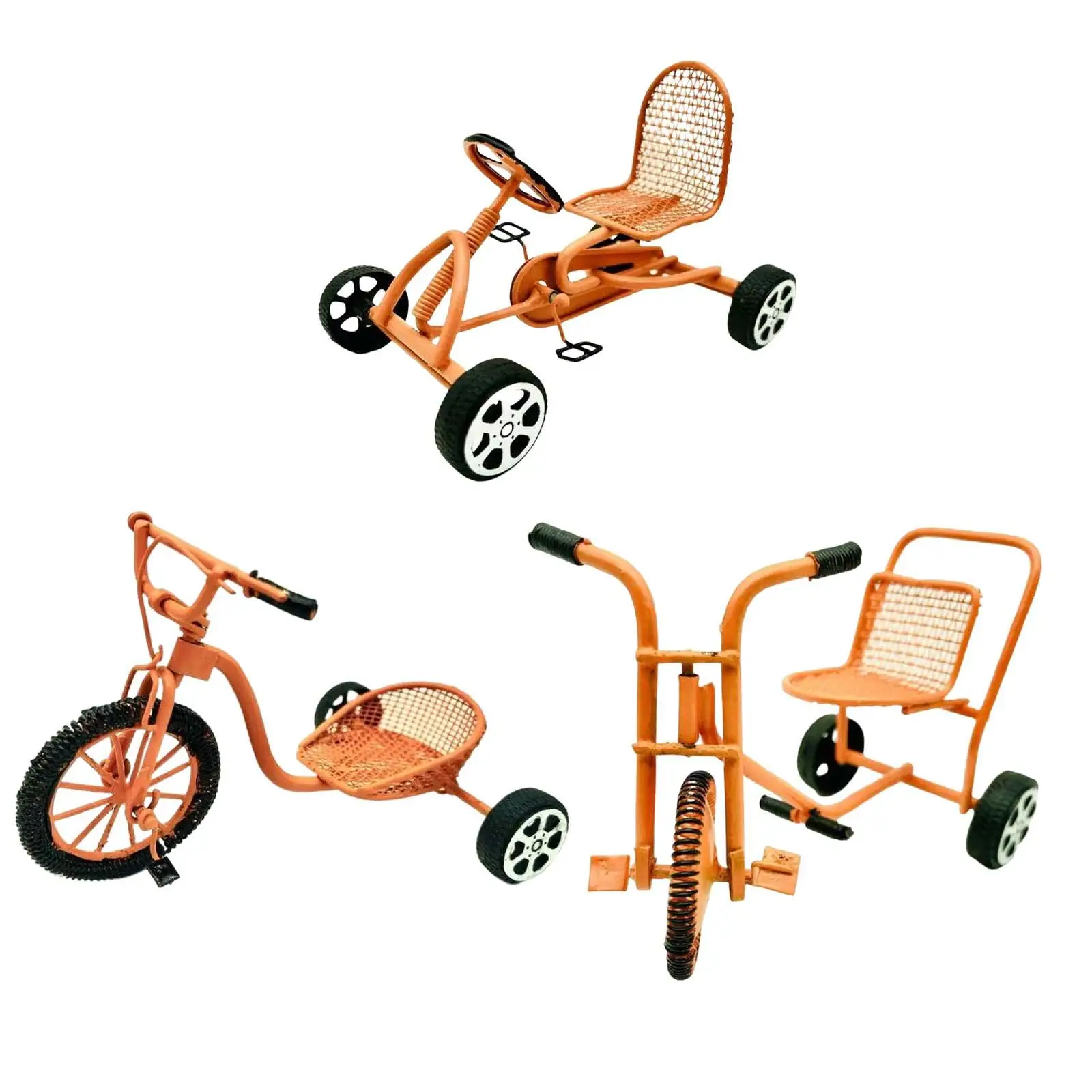 

1/12 Dollhouse Mini Tricycle Model Trike High Simulation Doll House Children Toy Ornament Furniture Room Box