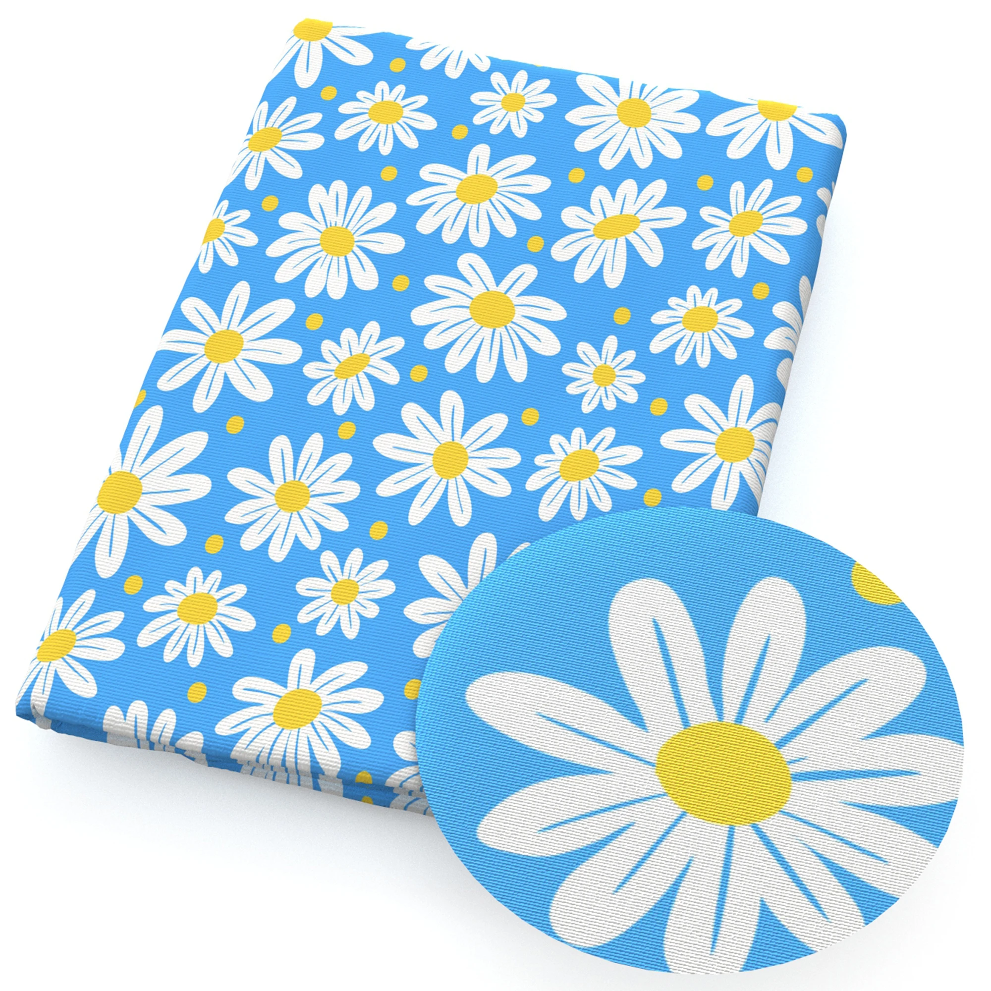 Blue Series Daisy Floral 50*145cm 100% Cotton Fabric Sewing Quilting Fabric Needlework Material DIY Handmade Patchework