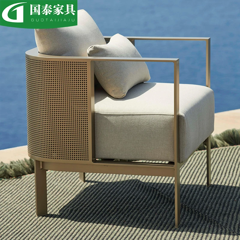 Sofa, leisure, minimalist modern designer, stainless steel courtyard villa, creative outdoor furniture combination