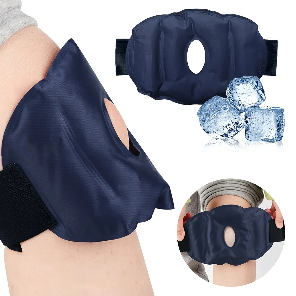 [1/2pcs Reusable Knee Ice Pack] 1/2pcs Nylon Gel Knee Ice Pack, Reusable Knee Cold and Hot Compress Gel Pack