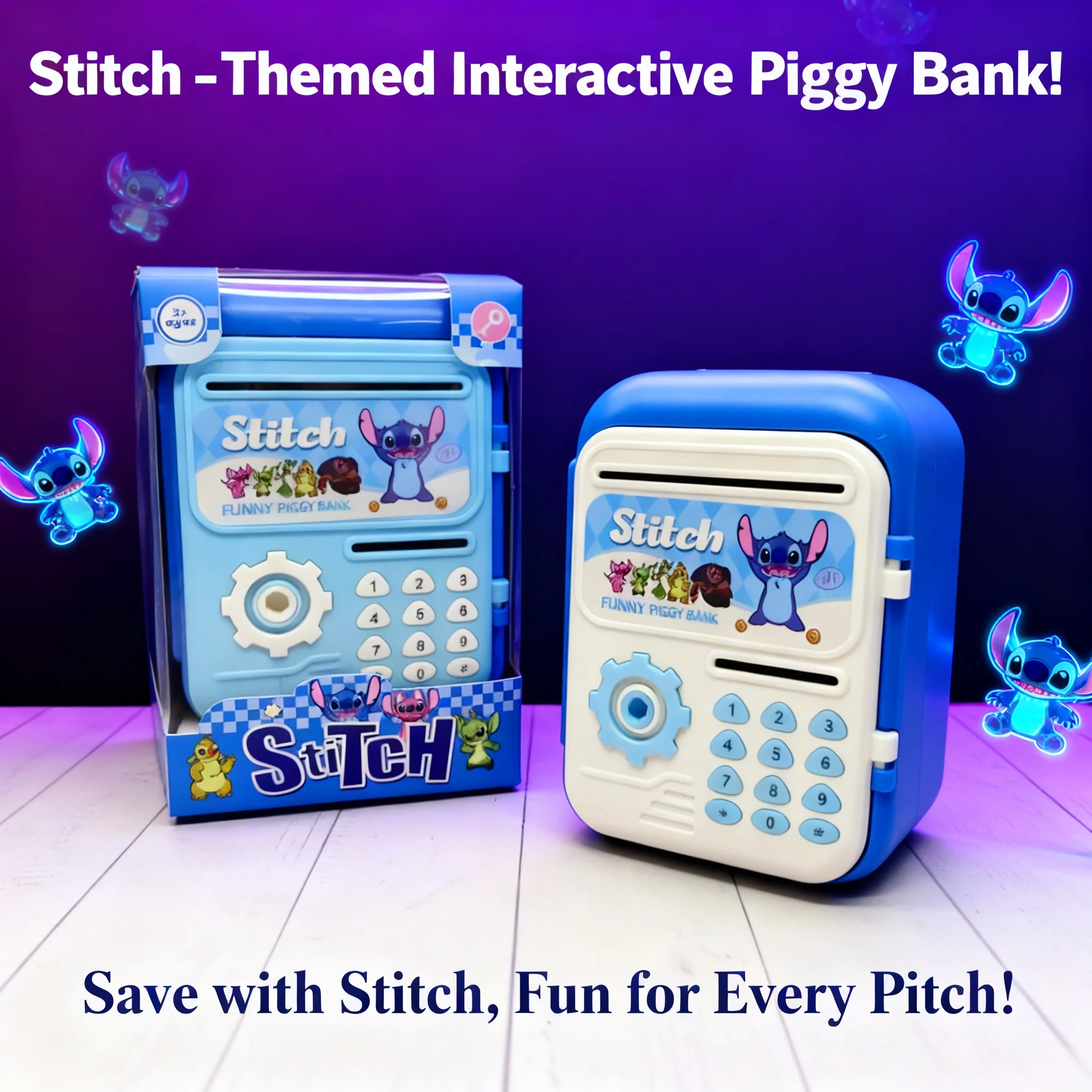 

Cute Cartoon Stitch Piggy Bank Kawaii Capybara Money Storage Box Toy Anime Lilo & Stitch Change Box Kids Birthday Gift Toys for