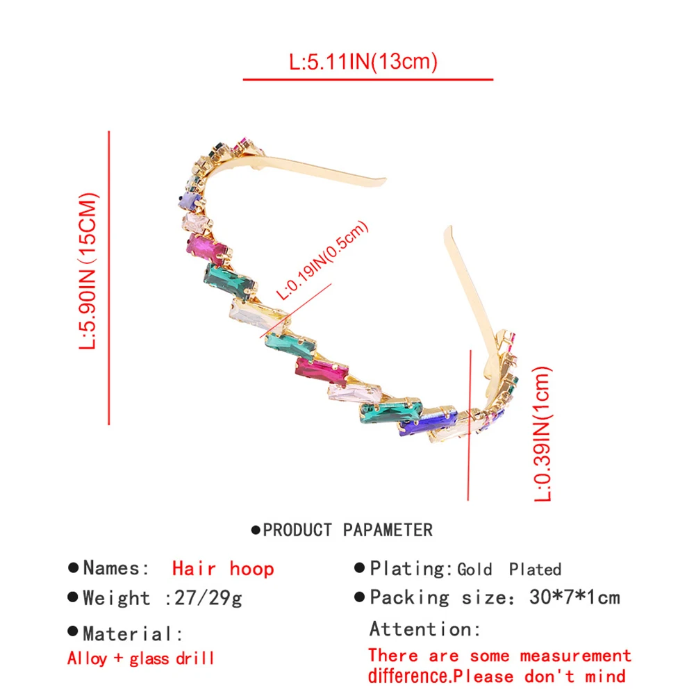 

Colored Headband Hair Accessories Stylish Hoop Headbands for Women Girls Fashion Rhinestone Hair Decorations Long Lasting Use