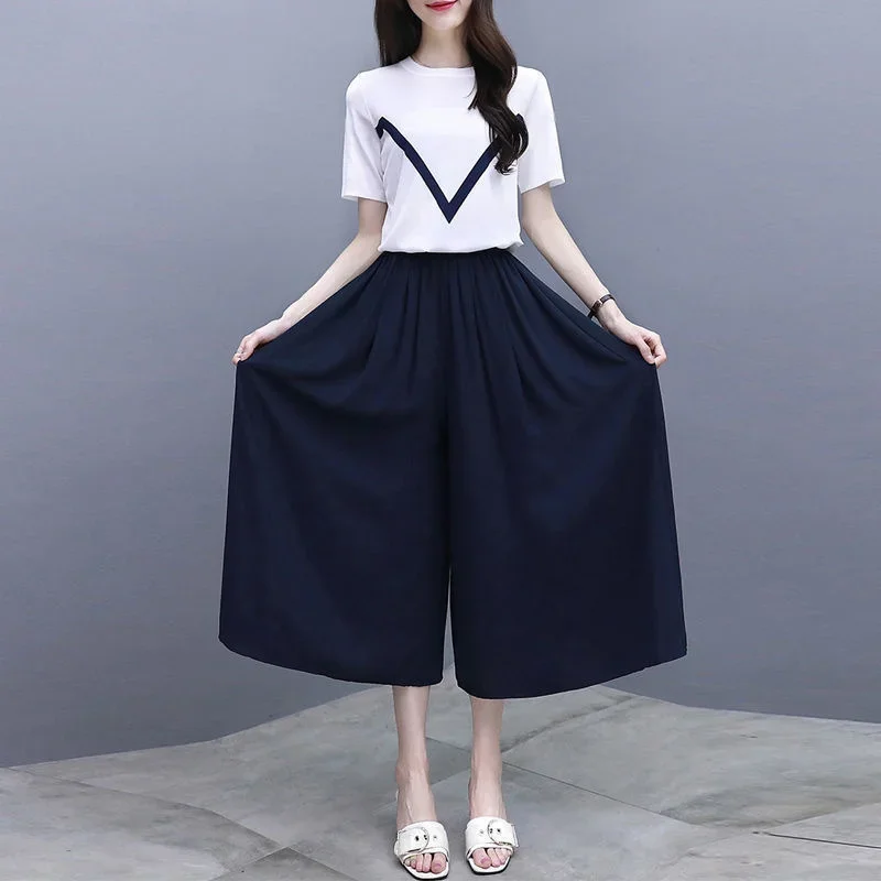 

Women's Juicy Coutour Tracksuit 2025 Summer New Fashion Wide Leg Pants Short Sleeve T-shirt Trouser Skirt 2 Two Peice Set Ladies