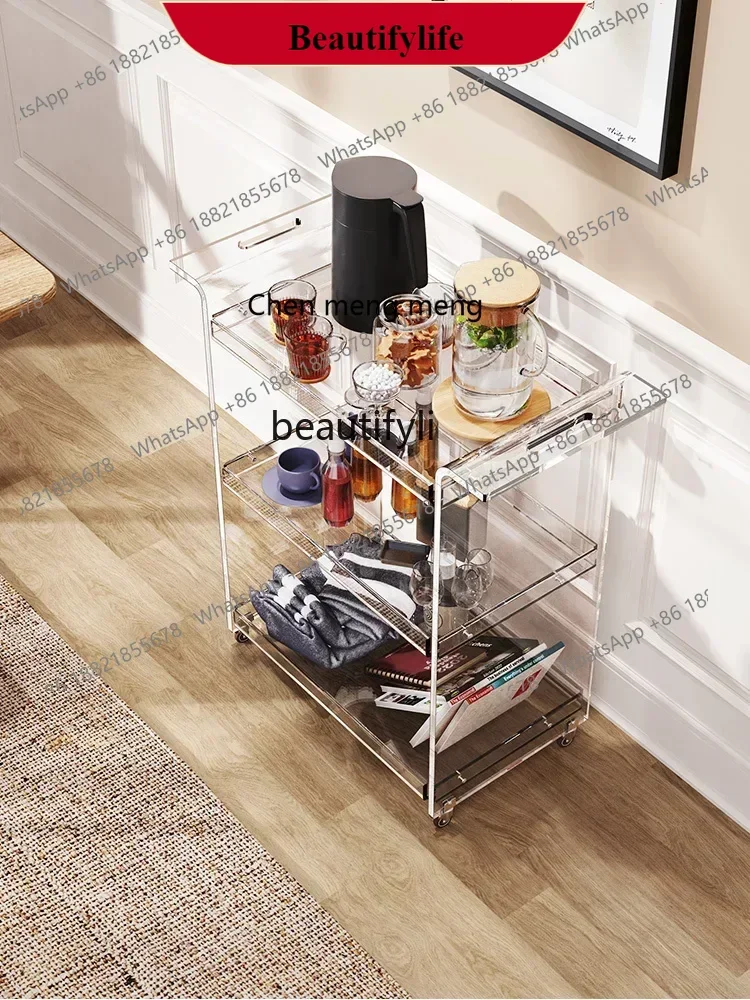 

G153 Modern Minimalist Acrylic Trolley Rack Kitchen Bathroom Multi-Layer Storage Removable Snack Storage Rack Furniture Living R