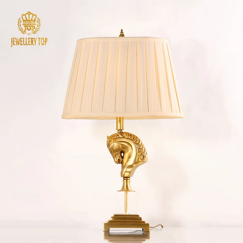 

Jewellerytop Horse Gold Lamp Vintage Lights Classical Centerpieces Brass Desk Lamp Decor Table Lamps Old