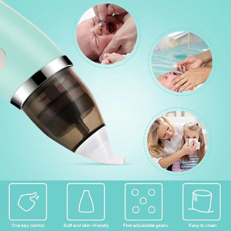 Newborn Baby Hygiene Care Tools 5 Levels Suction Electric Nose Sucker For Boys Girls Automatic Obstruction Rhinitis Nose Cleaner