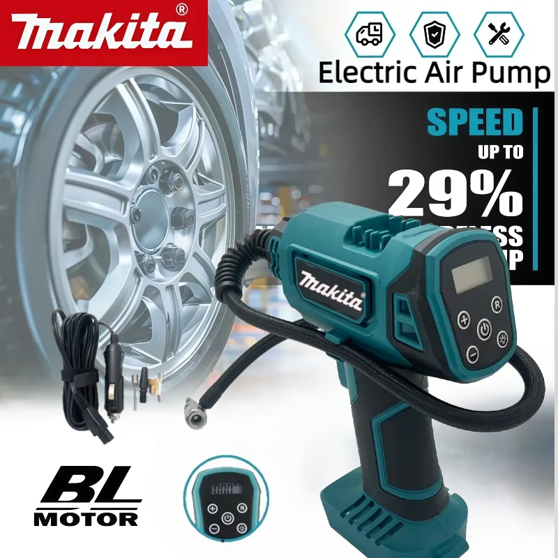 

Автоматический беспроводной насос Makita: электрический воздушный компрессор, портативный насос для автомобильных шин, совместим с аккумулятором Makita 18V.