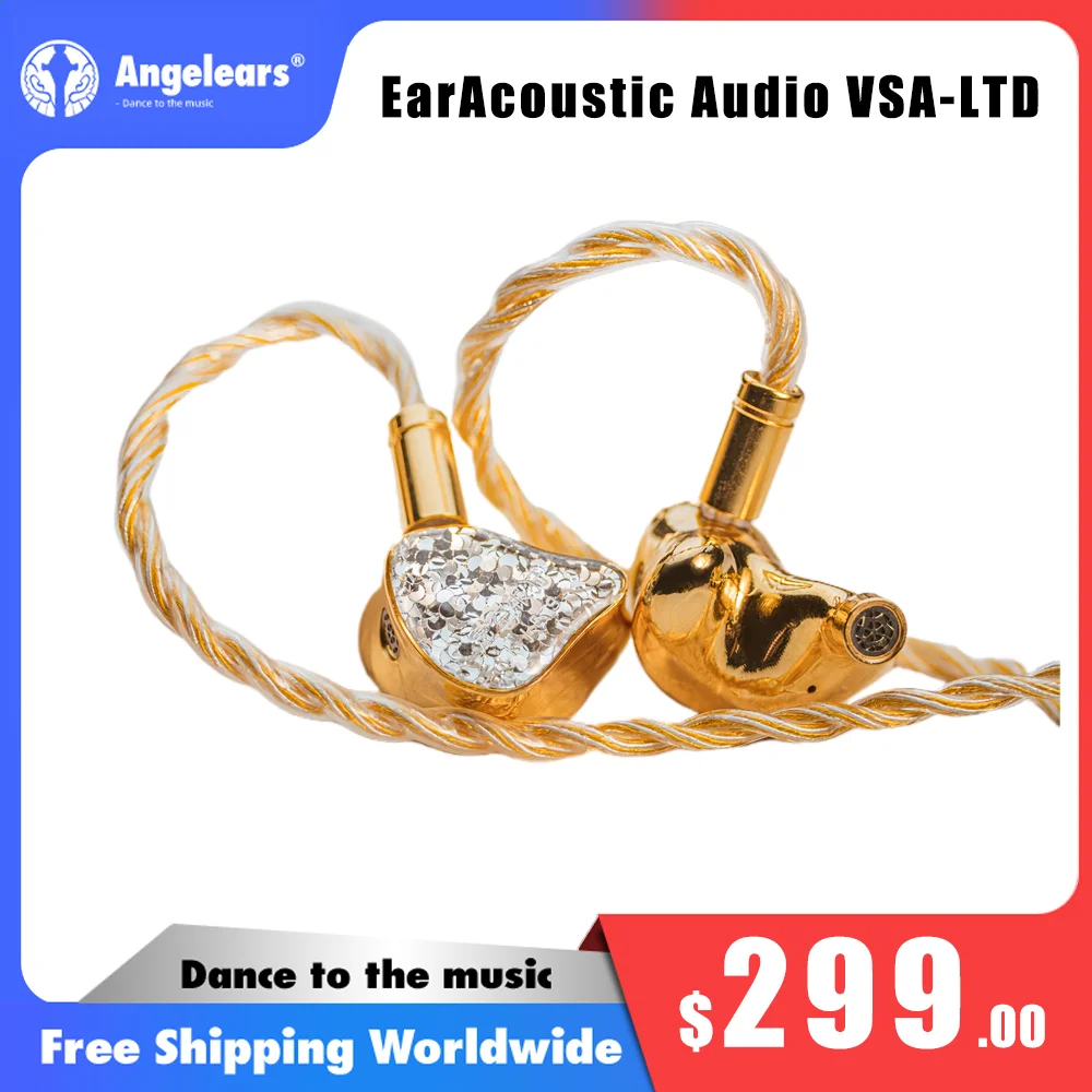 سماعات أذن EarAcoustic Audio VSA-LTD داخل الأذن، سماعات أذن سلكية كاملة العرض من التيتانيوم، تحكم رنين الغرفة المزدوجة المغناطيسية للغاية