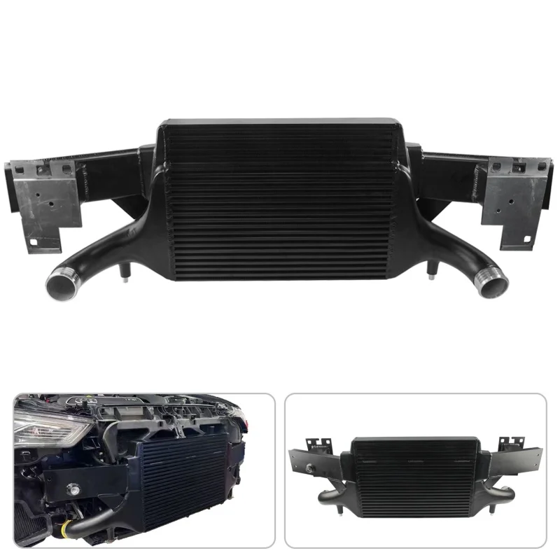 Aluminium Hochleistungs-Upgrade-Ladeluftkühler für Audi RS3 8V Sportback/Sedan EVO3 2017+ Silber/Schwarz Competition Bar&Plate