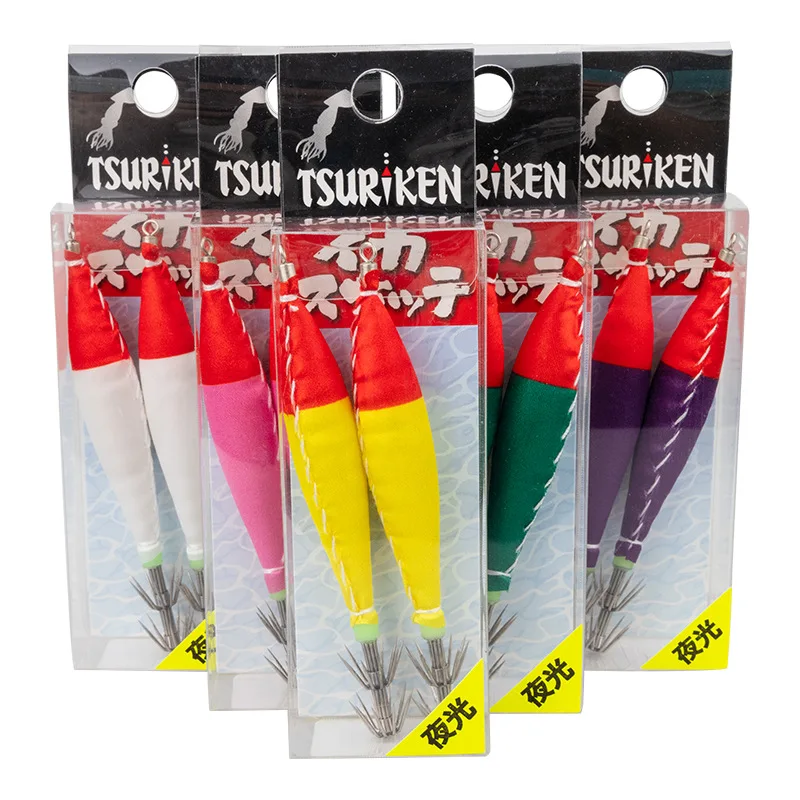 

Japan Imported TSURIKEN No.4 Luminous Fabric Rolled Blowtorch Squid Hooks Sea Fishing Boat Fishing Rocket Squid Blowtorch Hooks