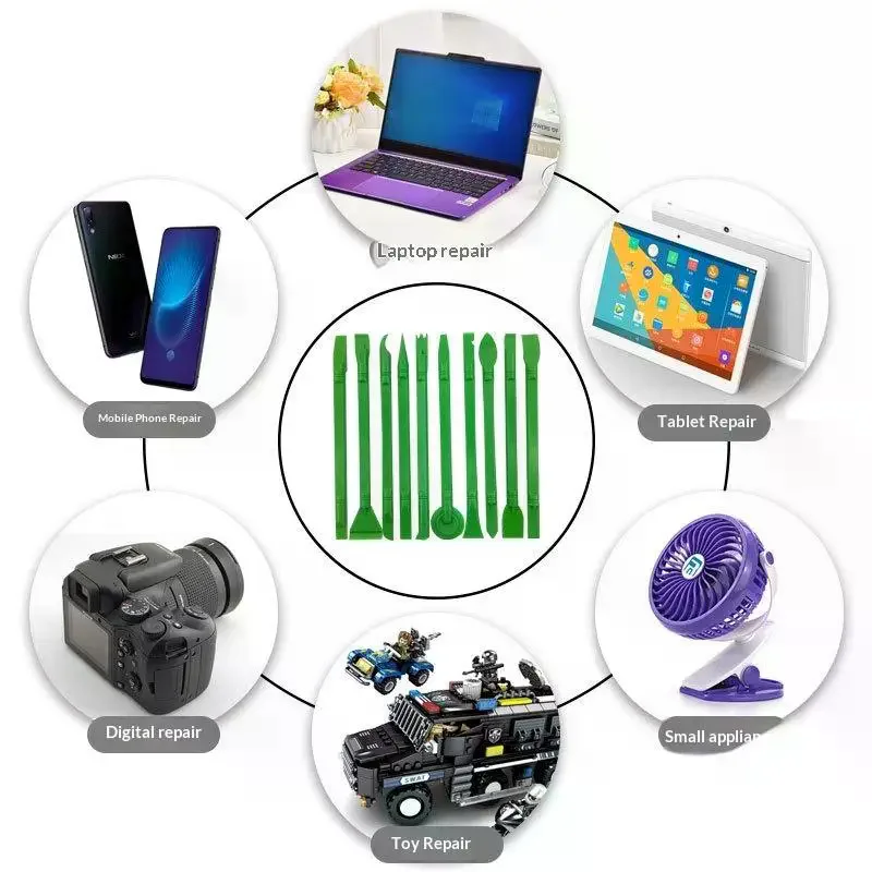 

10 шт./компл. 10 в 1 пластиковый лом для разборки лопатка, набор инструментов для открытия телефона, планшета, ноутбука, ПК, инструменты для ремонта