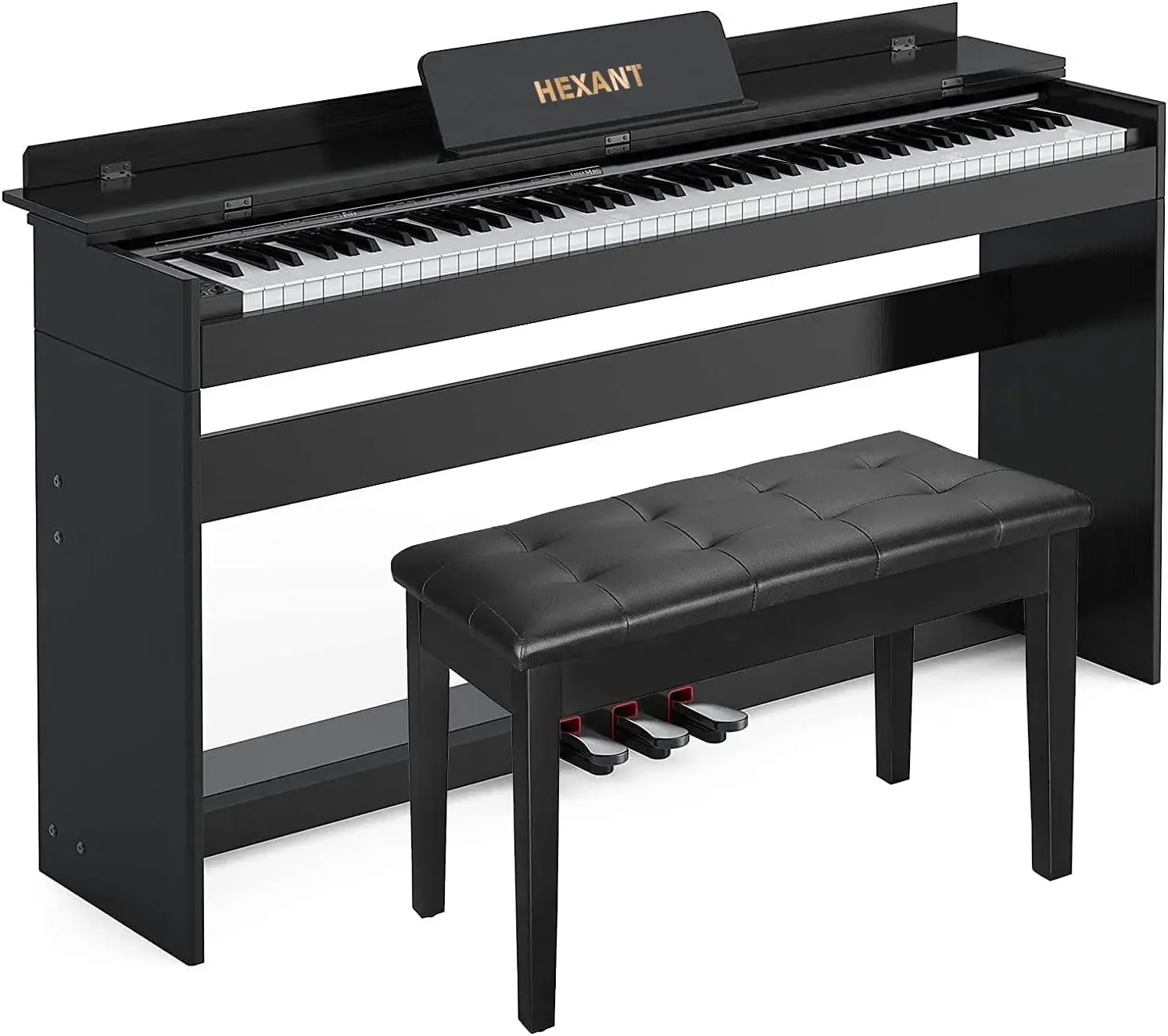 88-Key Weighted Digital Piano, Full-Size Semi-Weighted Upright Flip Electric Keyboard Piano with 3 Pedal and Multi-Functional