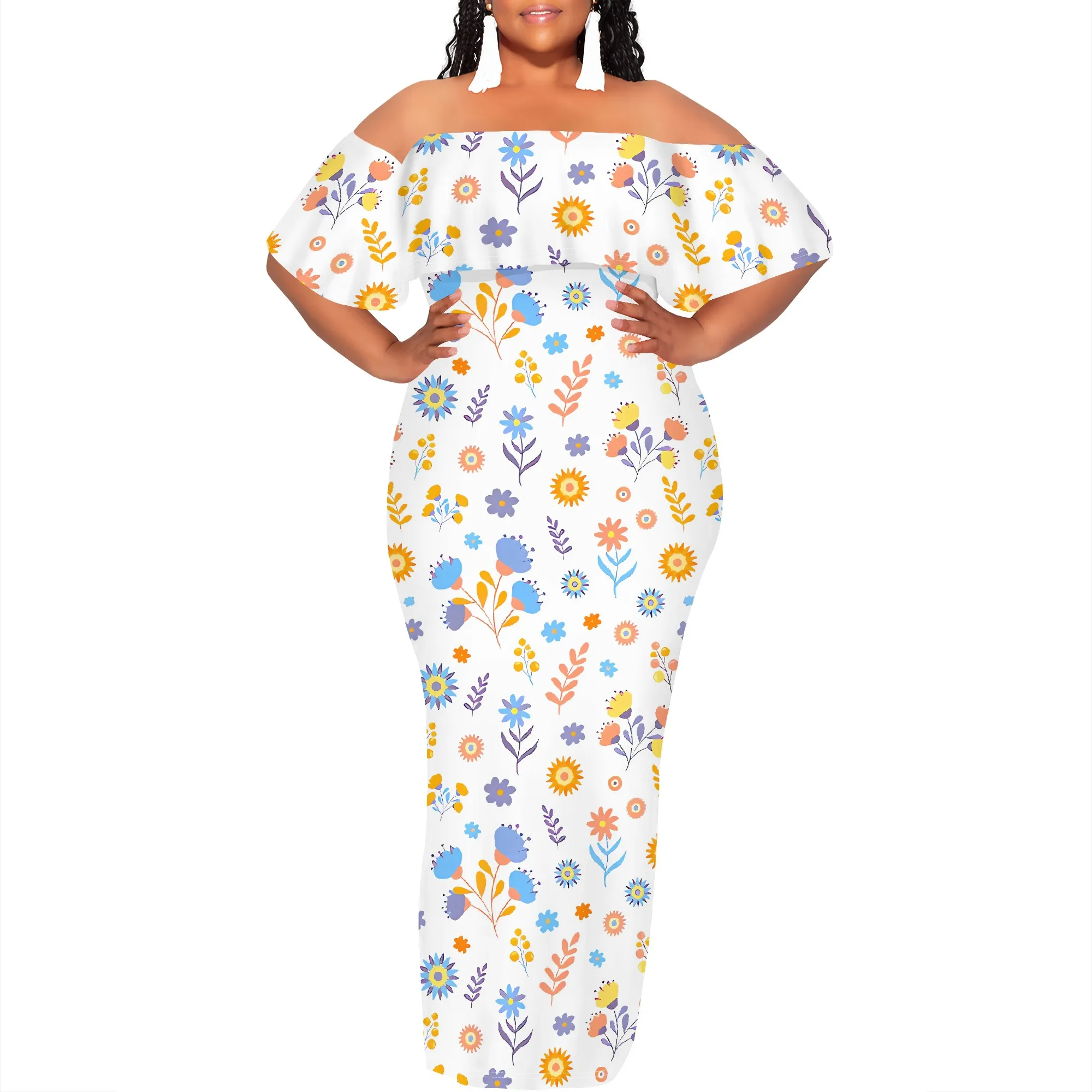 Women's Fashion 2025 Spring/Summer New Customized Casual Loose Swing Collar Printed Butterfly Beach Dress