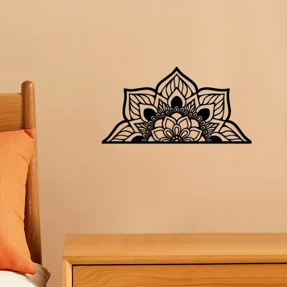 Große Metall-Mandala-Wand dekoration: einzigartige Lotusblumen kunst für Haus, Zimmer, Schlafzimmer, Büro dekoration mit eleganter Eisen kunst