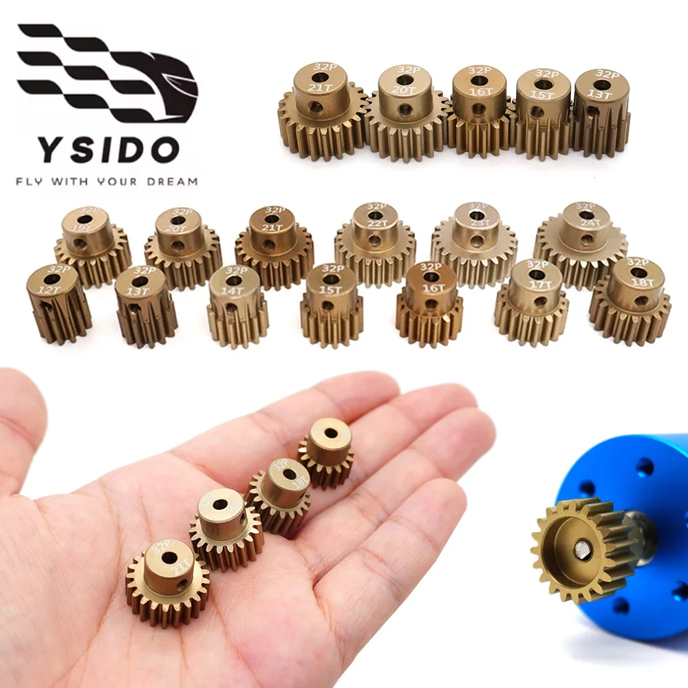 

3PCS YSIDO M0.8 3.175mm 32DP Aluminum Motor Gear 12T 14T 15T 16T 19T 20T 22T 23T 24T Metal Pinion for 1/10 Traxxas RC Car Parts