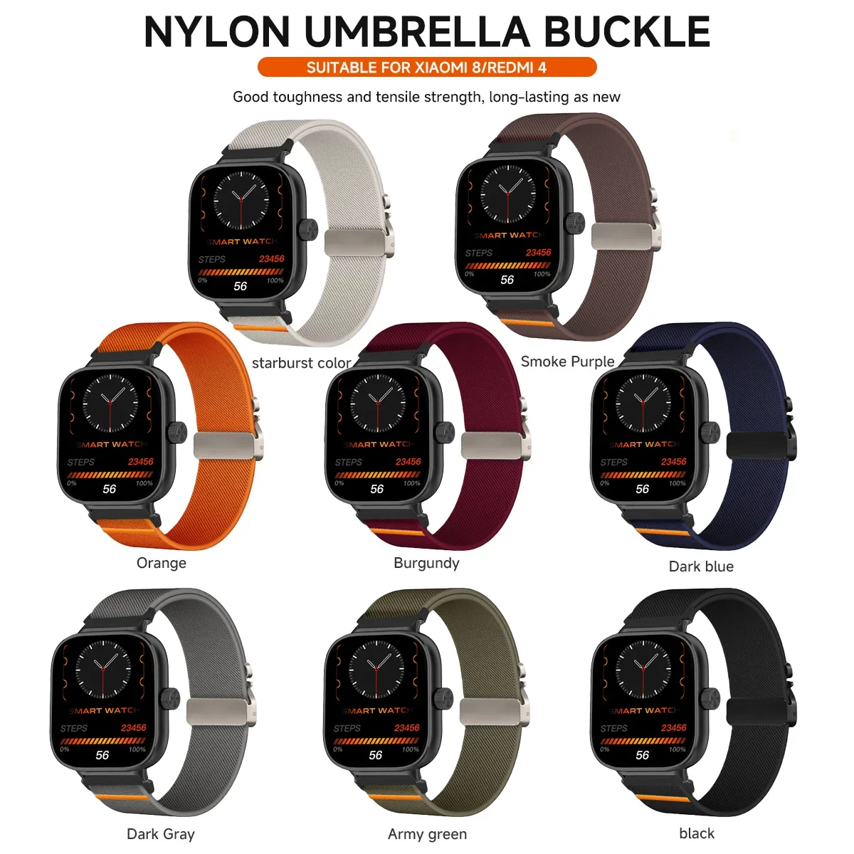 Ремешок для Redmi watch 5 4, нейлоновый браслет для Xiaomi Mi Band 9pro/8pro, браслет для мужчин и женщин, спортивный ремешок для часов, металлический ремешок