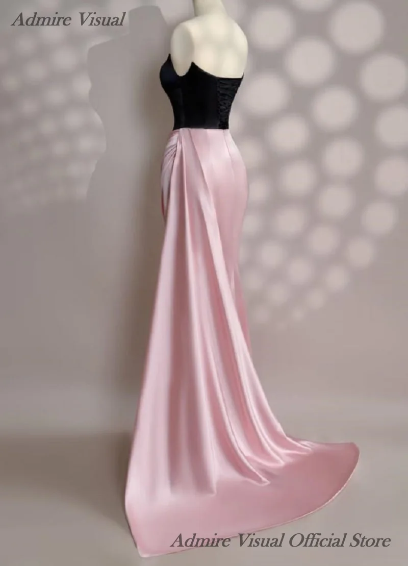 Admire Visual Long Prom Dress Mermaid Boat Neck Strapless Sleeveless With Split Elegant Special Occasion Gowns