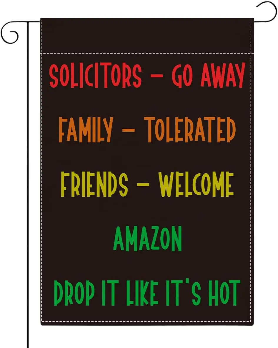Funny Welcome Sarcastic Garden Flag Outdoor Decorations Go Away Family Tolerated Friends Small Double Sided Burlap art Stain jjp