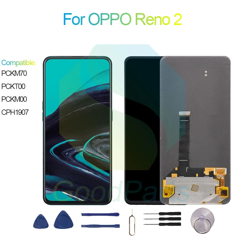 

For OPPO RENO 2 LCD Display Screen 6.5" PCKM70, PCKT00, PCKM00, CPH1907 RENO 2 Touch Digitizer Assembly Replacement