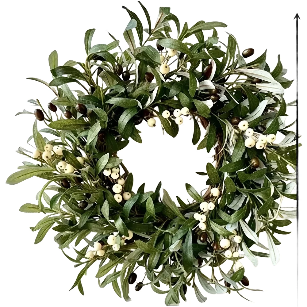 

Весенний декор для двери: большой оливковый венок, весенний декор, легкий пластиковый венок, искусственный венок, подходит для рукоделия