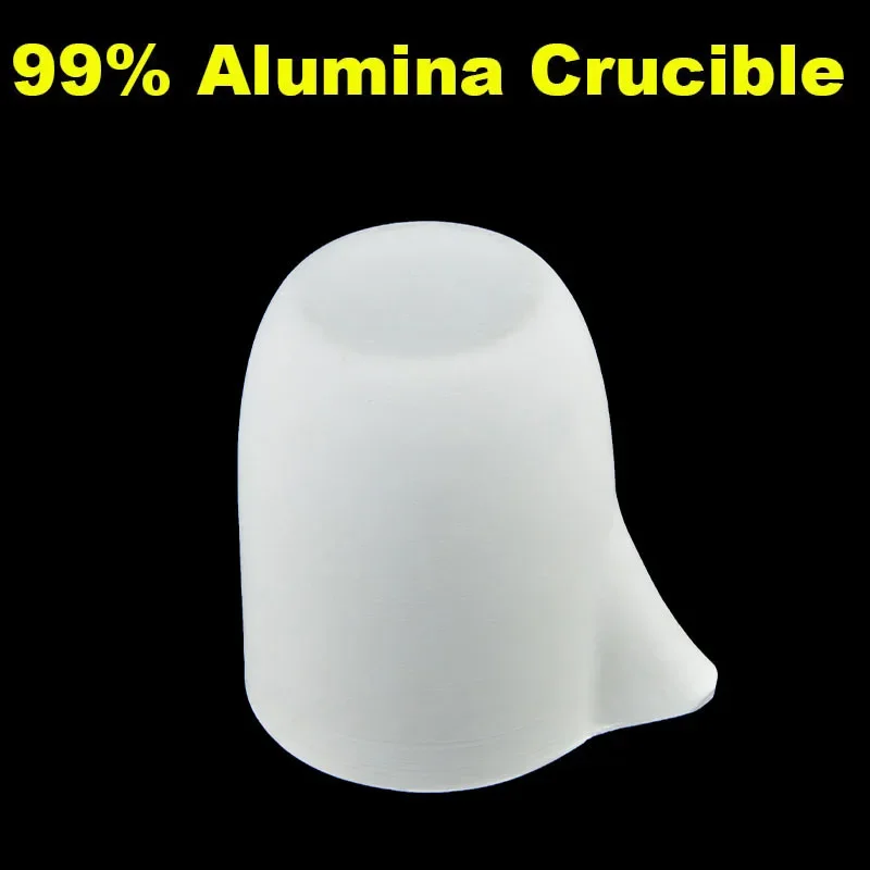 Arc corundum crucible with nozzle 99% alumina 200ml high temperature resistance