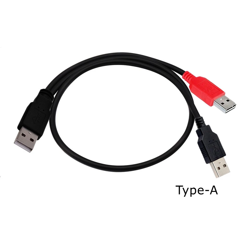 Catu daya kabel Data & kabel daya tipe B X1 Y tipe 5 Pin untuk USB Mini tipe A ke USB 2.0 ganda baru untuk kamera HDD HUB USB MP4